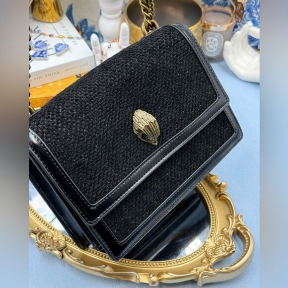 🆕 KURT GEIGER LONDON 🧿 NWOT Black Tweed Shoreditch Crossbody Bag - Picture 10 of 16